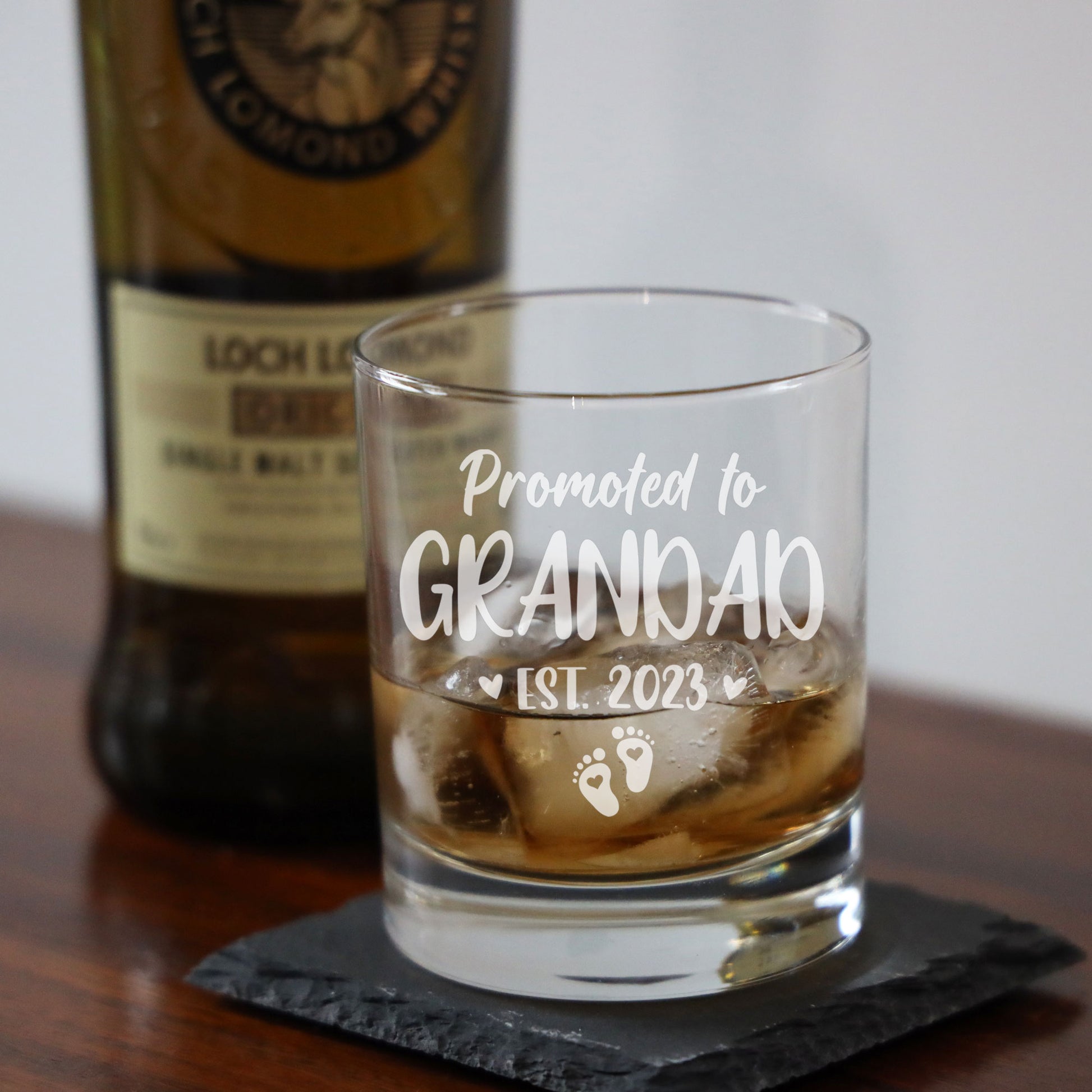 Promoted To Grandad Engraved Whisky Glass  - Always Looking Good -   