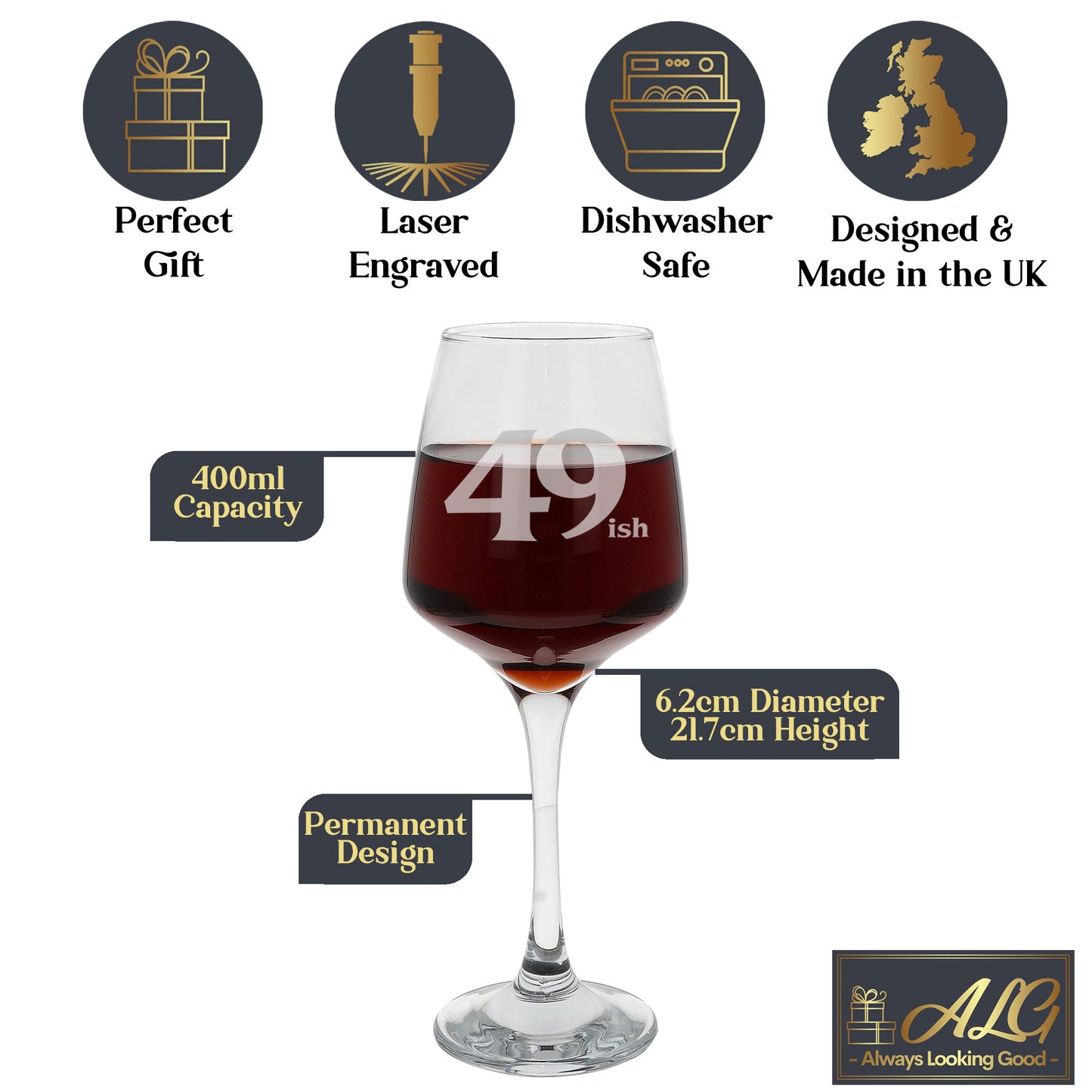 49ish Wine Glass and/or Coaster Set  - Always Looking Good -   