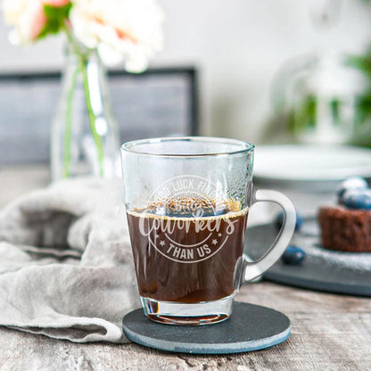 Funny Leaving Gift – Better Coworker Engraved Glass Mug & Slate Coaster