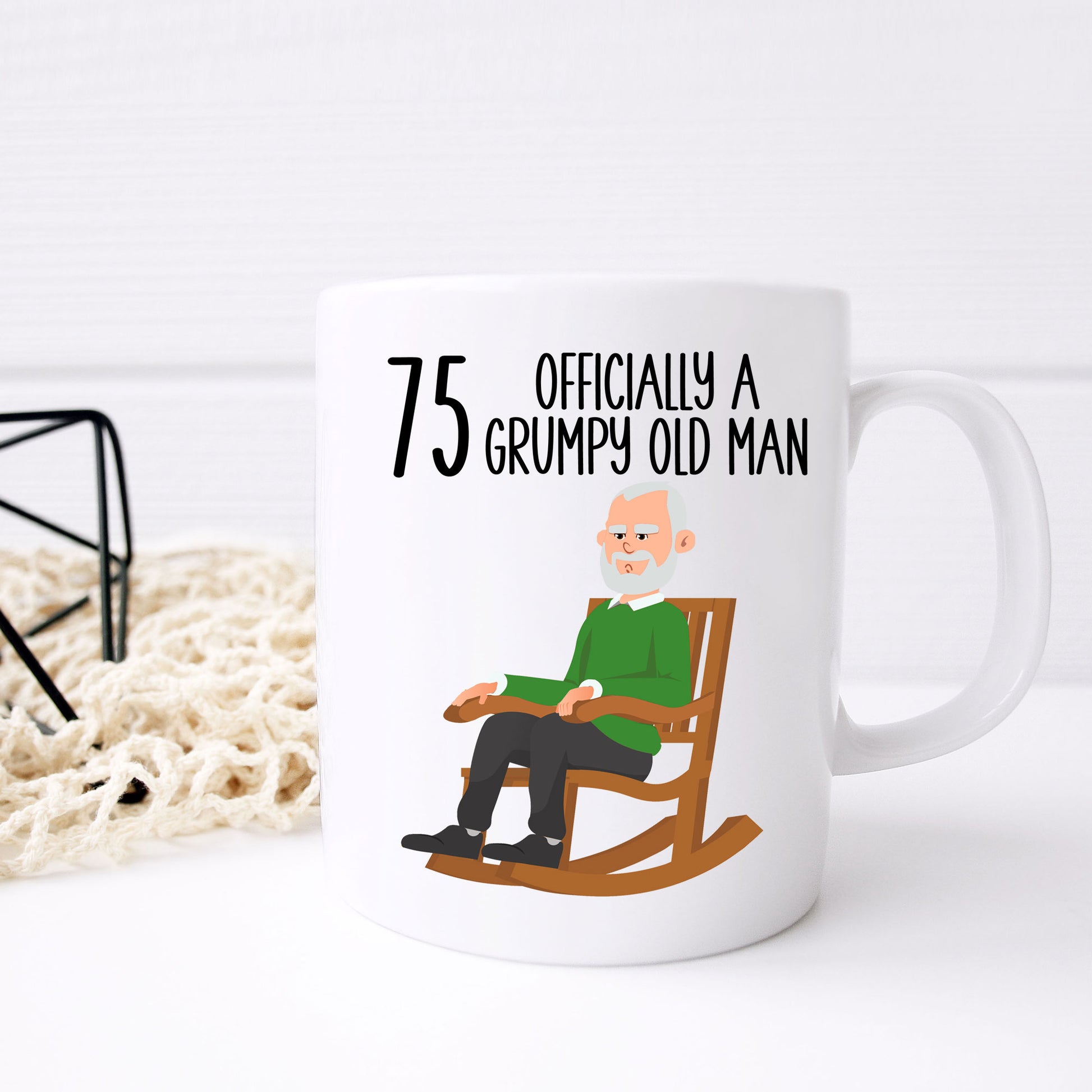 75 Officially A Grumpy Old Man Mug and/or Coaster Gift  - Always Looking Good - Mug On Its Own  