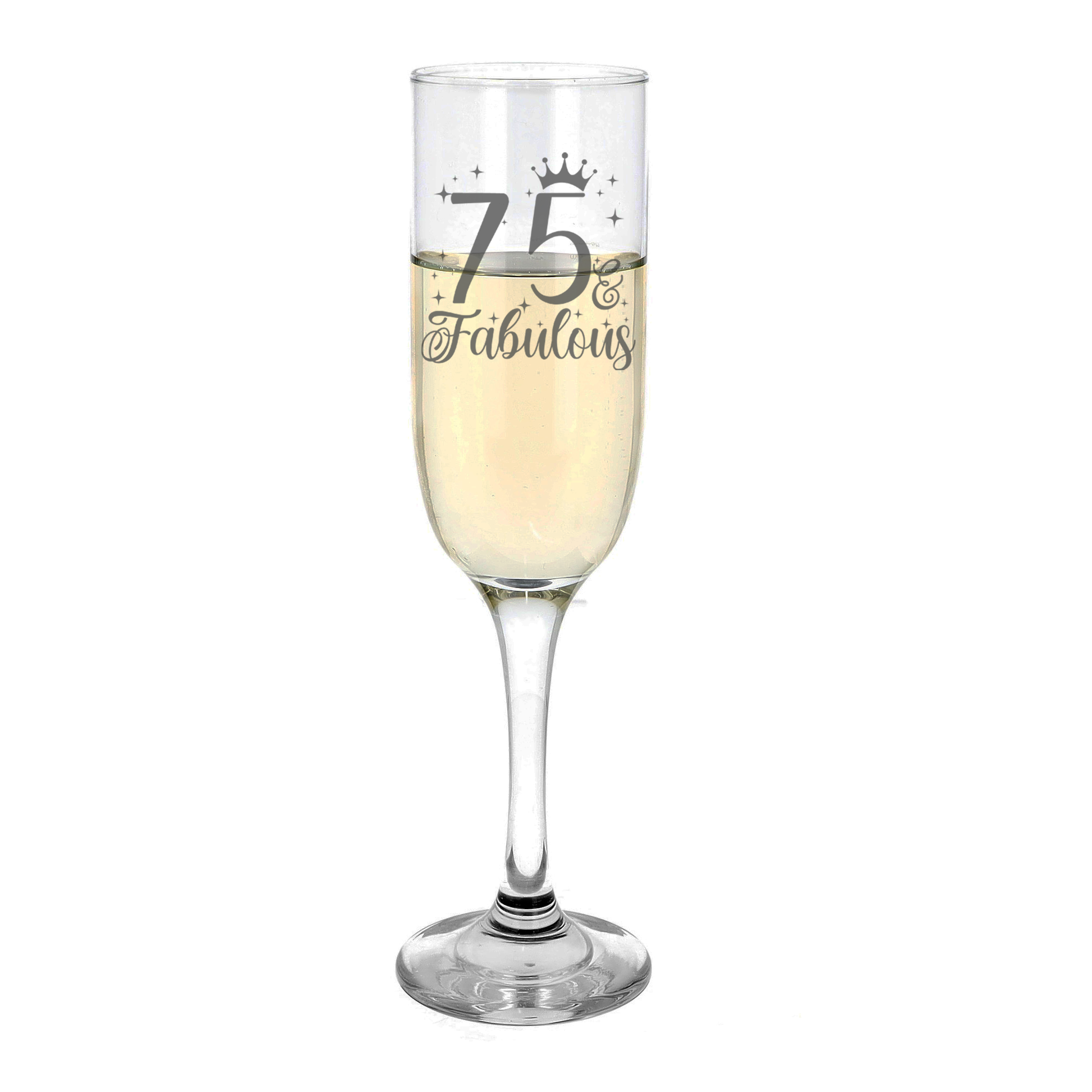 75 & Fabulous Engraved Champagne Glass and/or Coaster Set  - Always Looking Good -   