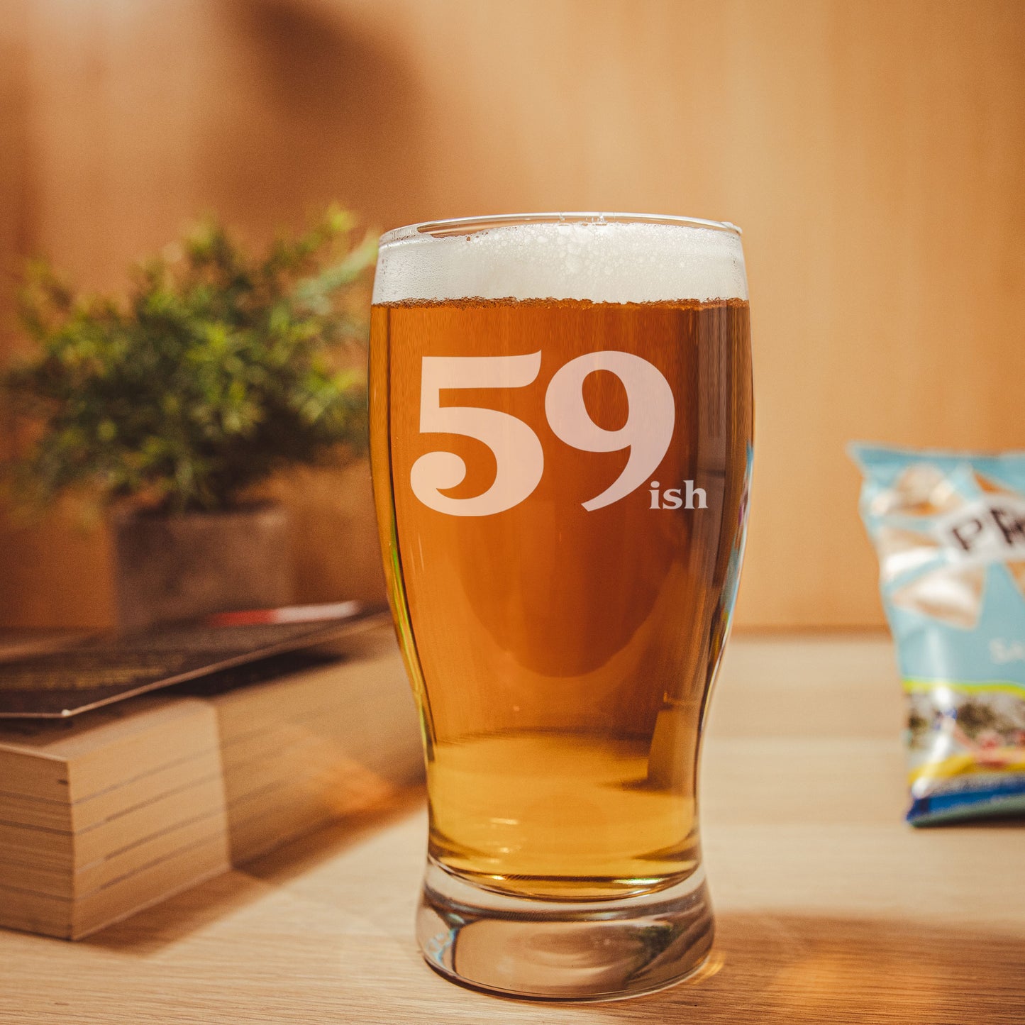 59ish Pint Glass and/or Coaster Set  - Always Looking Good -   