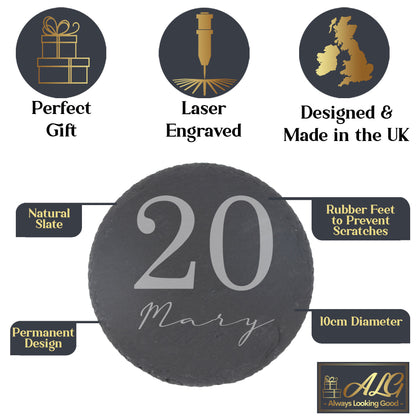 Personalised Engraved Name & Age Gin Glass Gift Set For Birthday Present