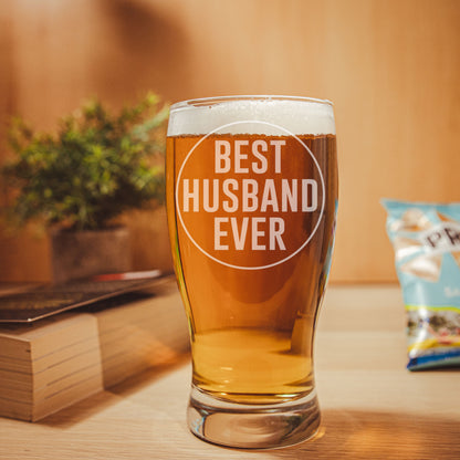 Best Husband Ever Engraved Beer Pint Glass and/or Coaster Set  - Always Looking Good -   gift for him