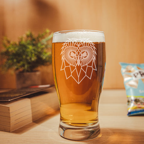 Cute Owl Engraved Beer Pint Glass  - Always Looking Good -   