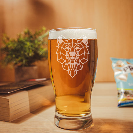 Bear Engraved Beer Pint Glass  - Always Looking Good -   