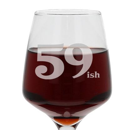 Milestone Birthday Gifts - 'ish' Design Engraved Wine Glass and/or Coaster Set