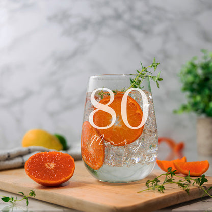 Personalised Gin Glass & Coaster – Engraved Name and Age Birthday Gift