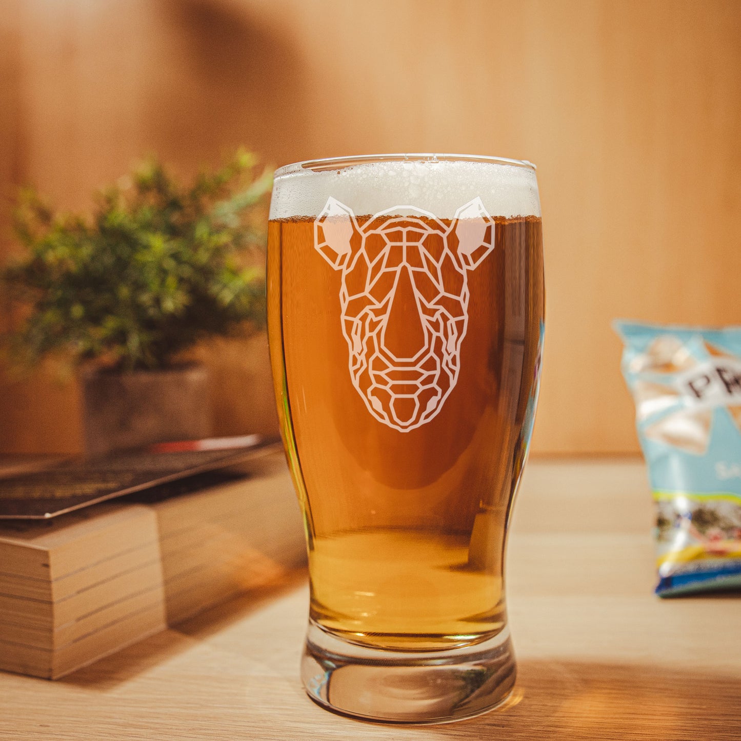 Rhino Engraved Beer Pint Glass  - Always Looking Good -   