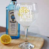 Best Farter I Mean Father Engraved Goblet Gin Glass – Funny Gift for Dad