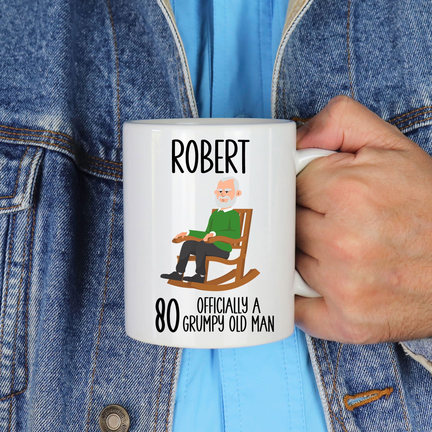 Funny Birthday Mug and/or Coaster Gift “Officially A Grumpy Old Man”