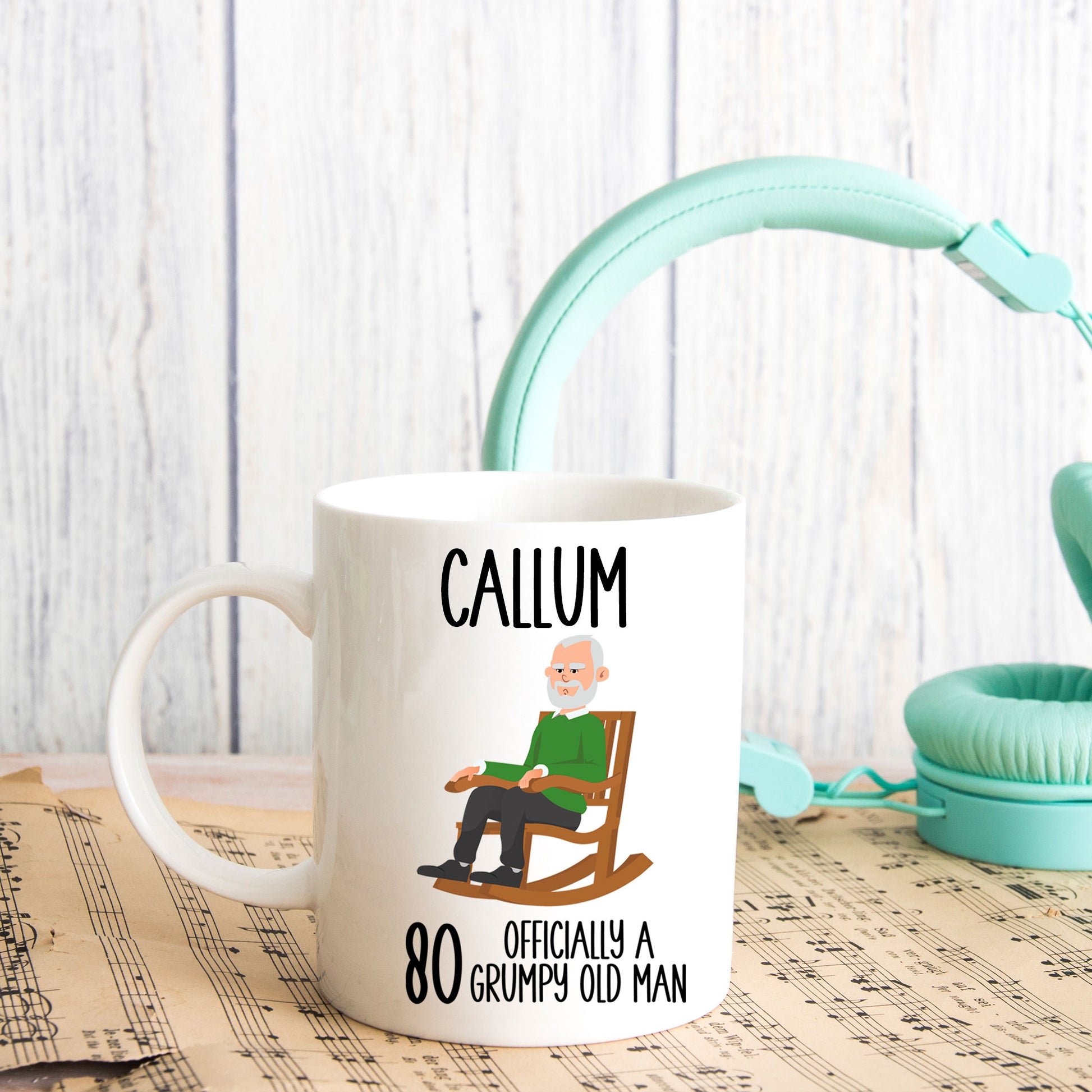 80 Officially A Grumpy Old Man Mug and/or Coaster Gift  - Always Looking Good -   