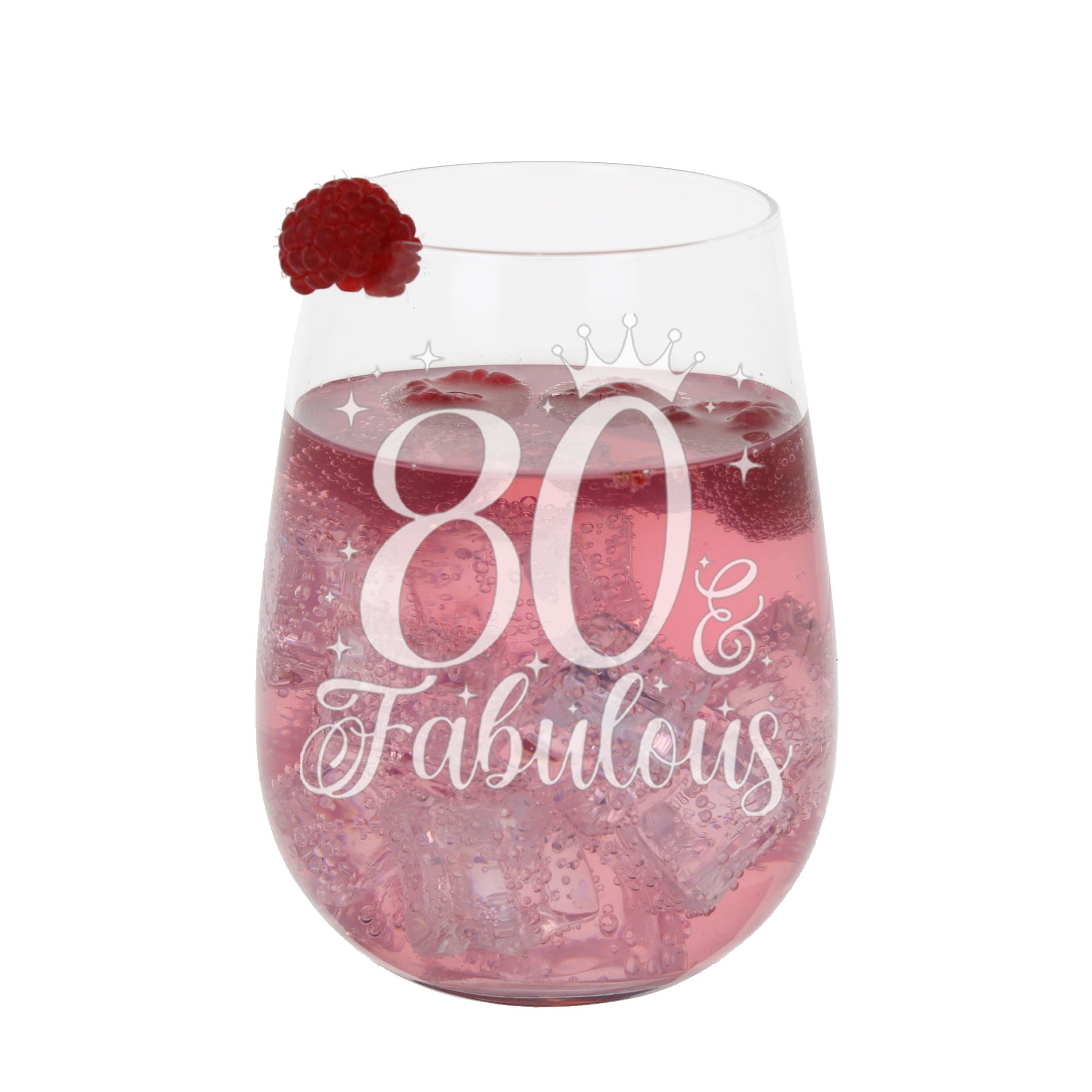 80 & Fabulous Engraved Stemless Gin Glass and/or Coaster Set  - Always Looking Good -   
