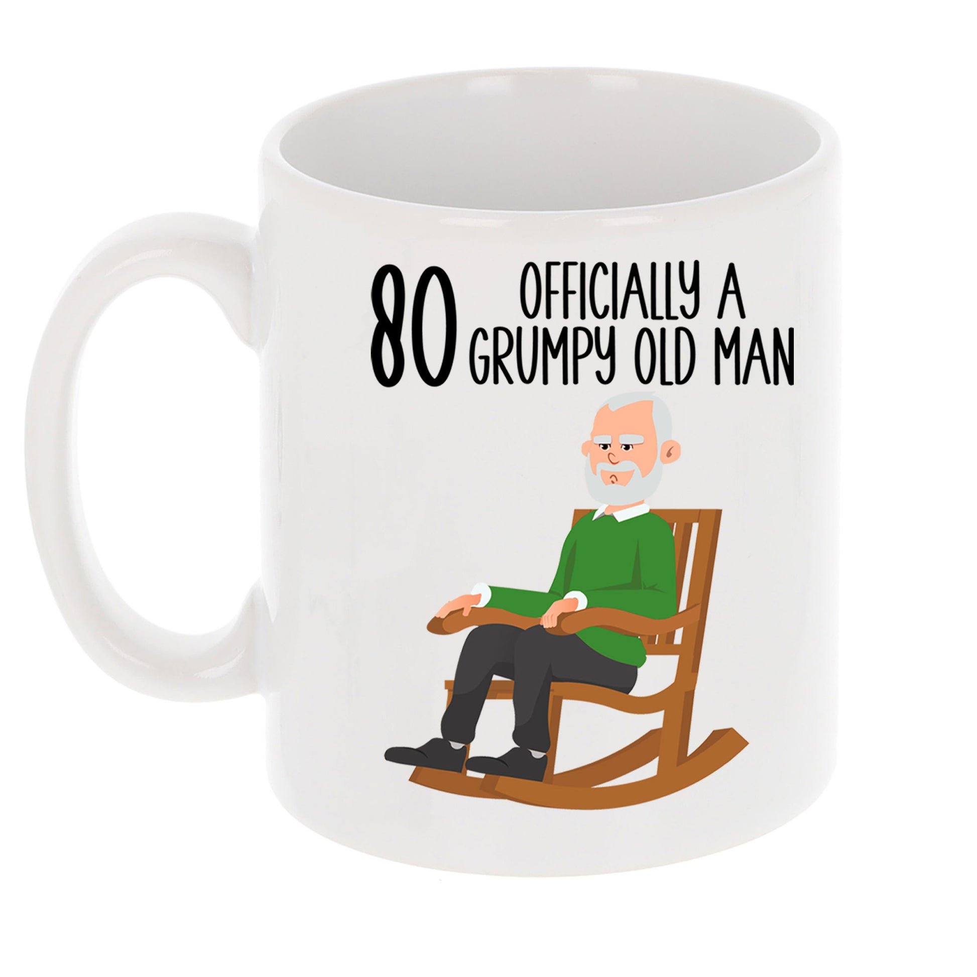 80 Officially A Grumpy Old Man Mug and/or Coaster Gift  - Always Looking Good - Mug On Its Own  
