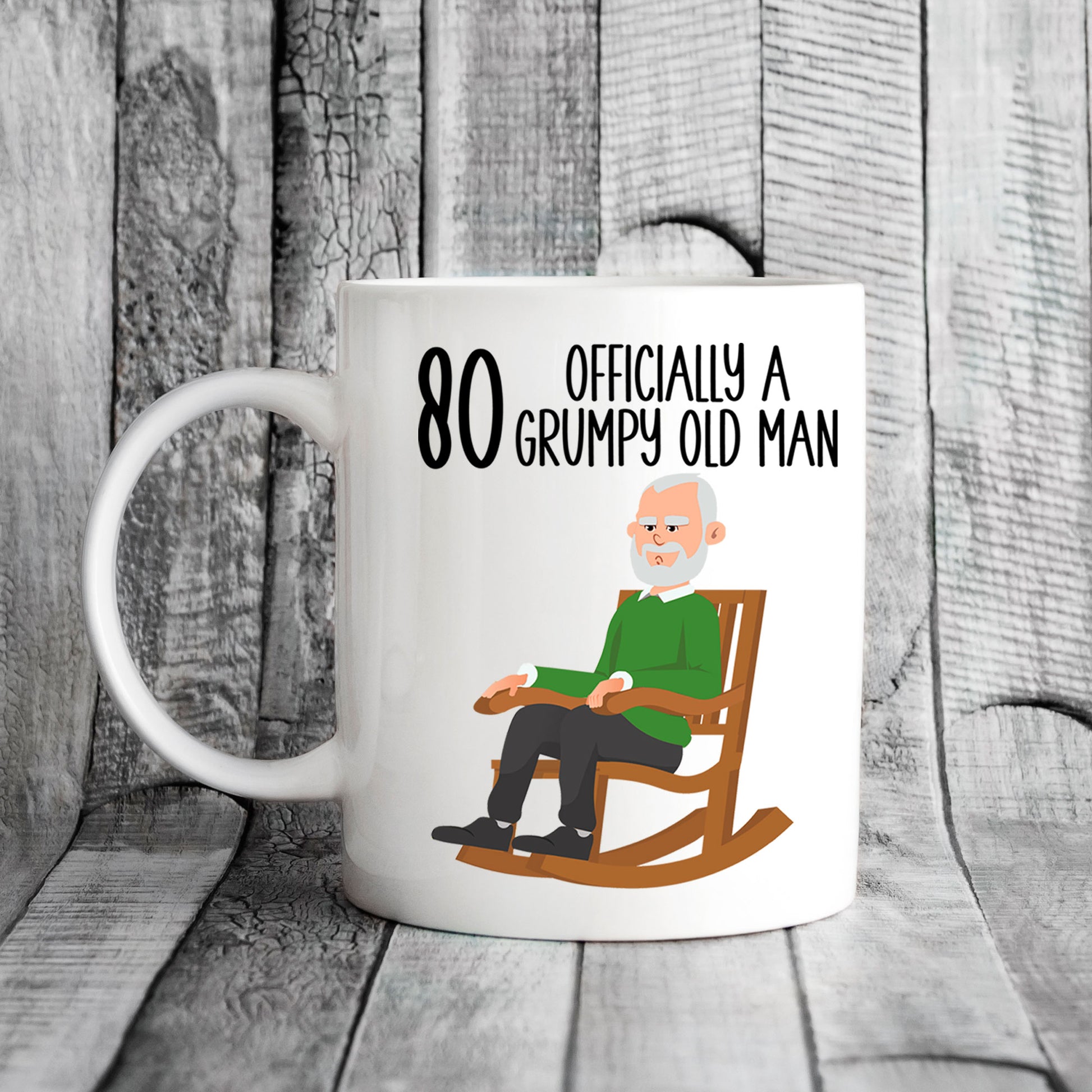80 Officially A Grumpy Old Man Mug and/or Coaster Gift  - Always Looking Good -   