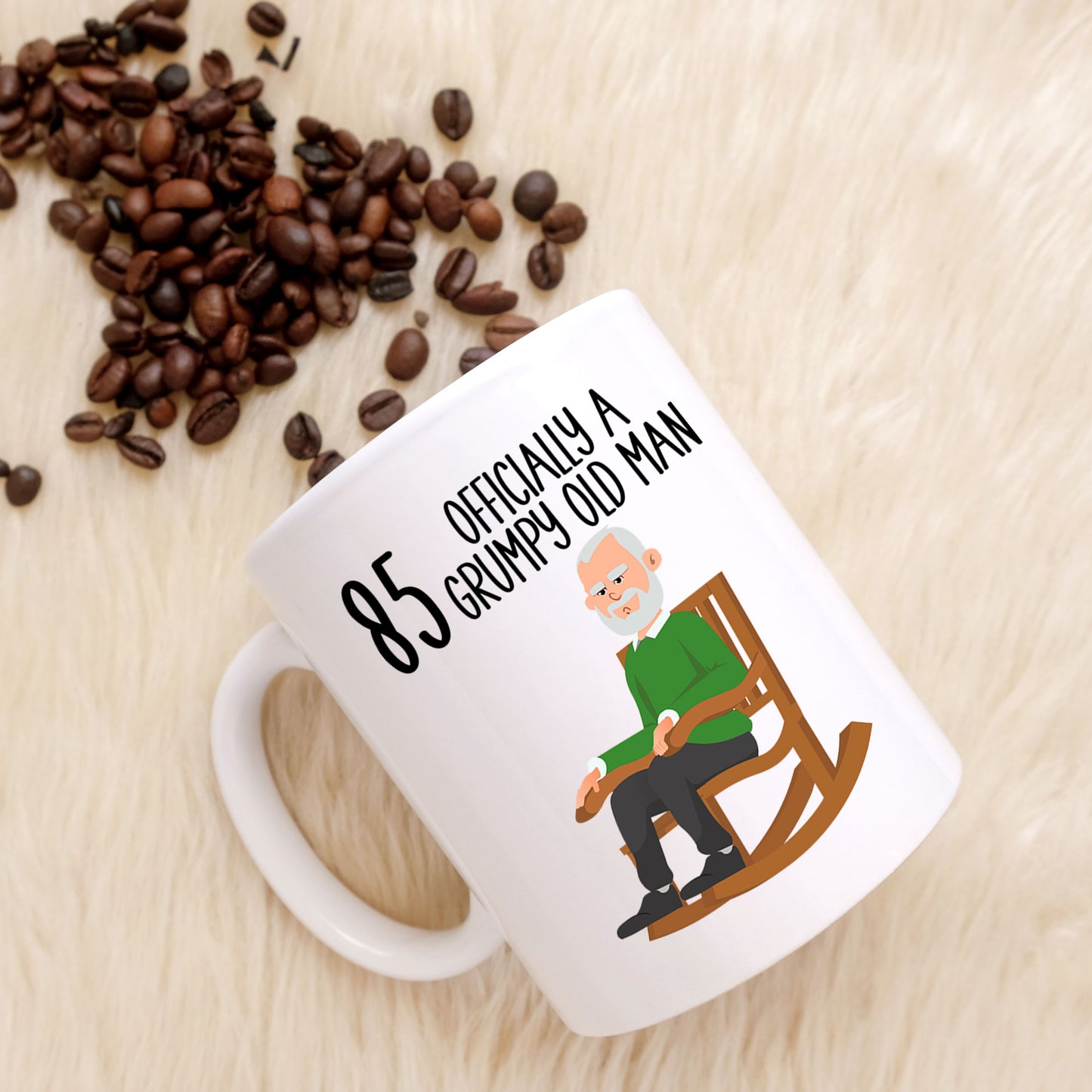 85 Officially A Grumpy Old Man Mug and/or Coaster Gift  - Always Looking Good -   