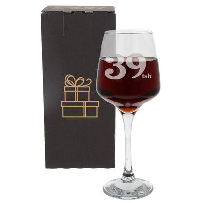 Milestone Birthday Gifts - 'ish' Design Engraved Wine Glass and/or Coaster Set