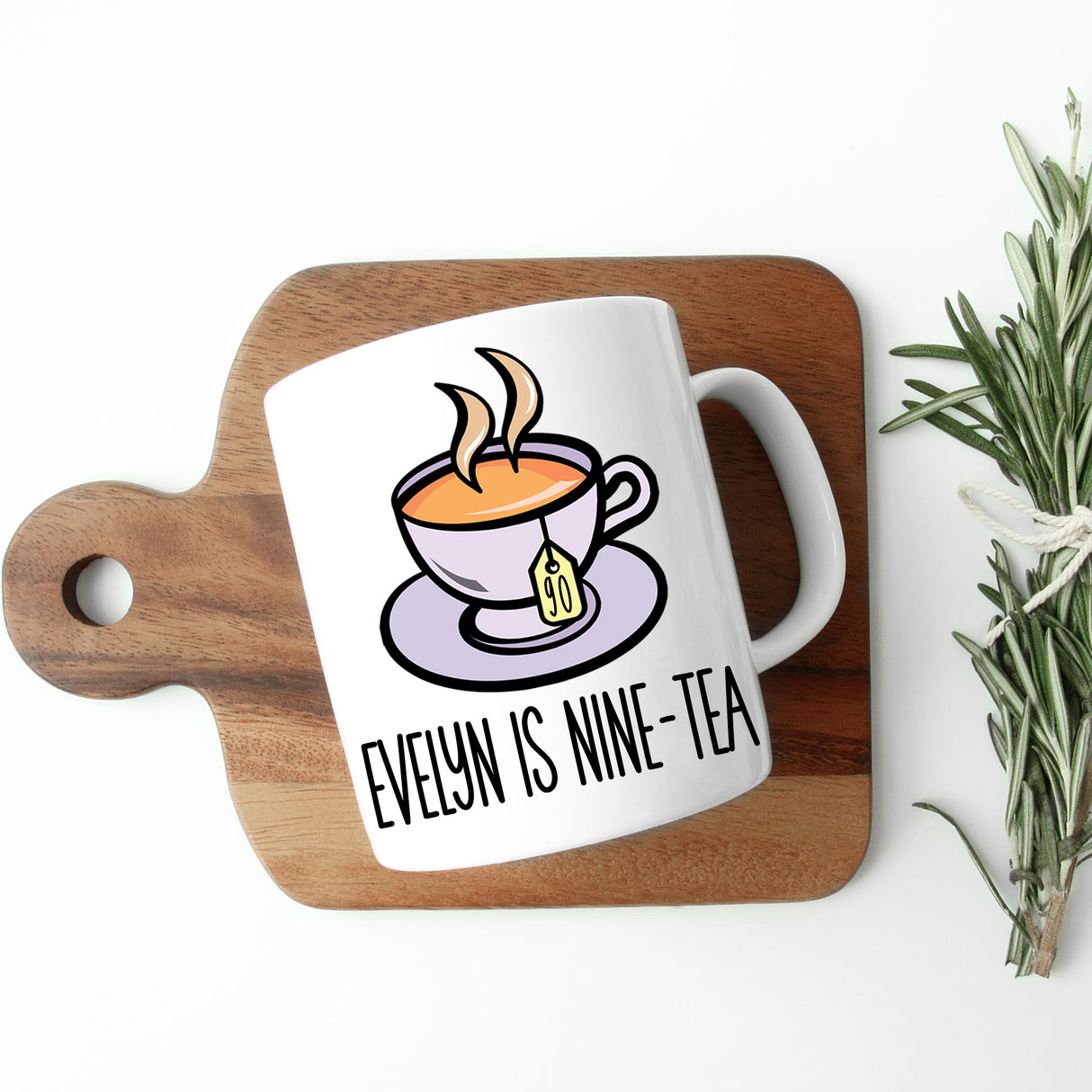 I Am Nine-Tea Personalised 90th Birthday Ceramic Mug – Funny Gift for Tea Lovers