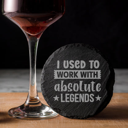 I Used to Work with Legends Engraved Goblet Gin Glass & Coaster Set