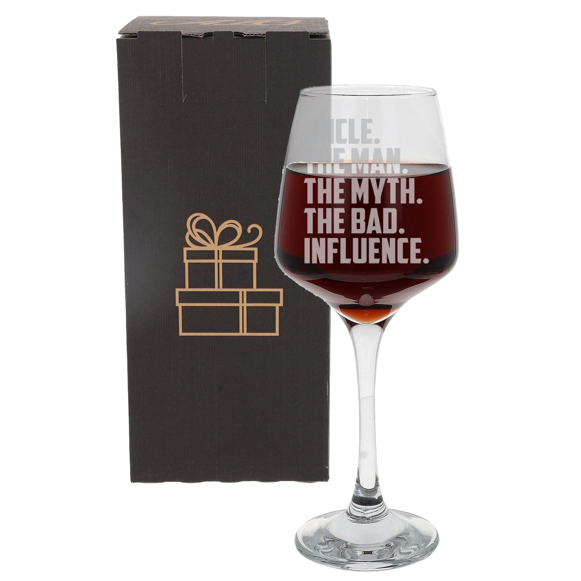 Uncle, The Man, The Myth, The Bad Influence Engraved Wine Glass and/or Coaster Set  - Always Looking Good -   