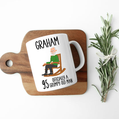 Funny Birthday Mug and/or Coaster Gift “Officially A Grumpy Old Man”