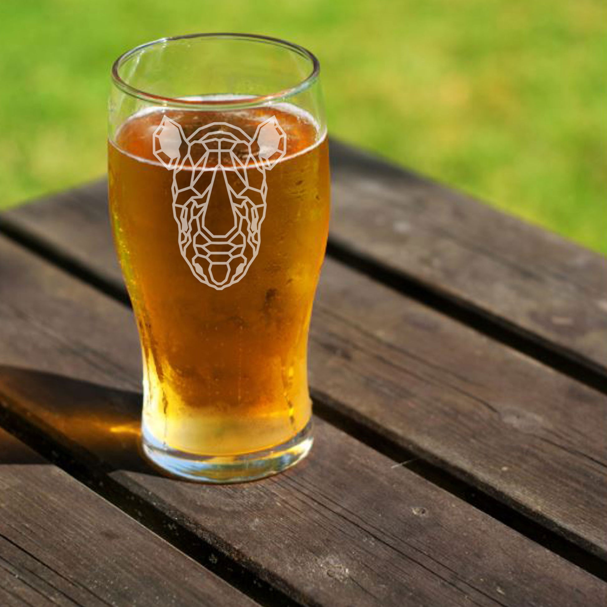 Rhino Engraved Beer Pint Glass  - Always Looking Good -   