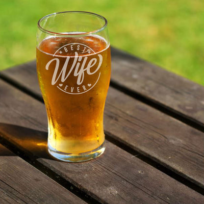Best Wife Ever Engraved Beer Pint Glass and/or Coaster Set  - Always Looking Good -  beer glass gift 