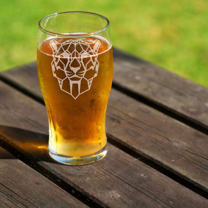 Cheetah engraved pint beer glasses  - Always Looking Good -   