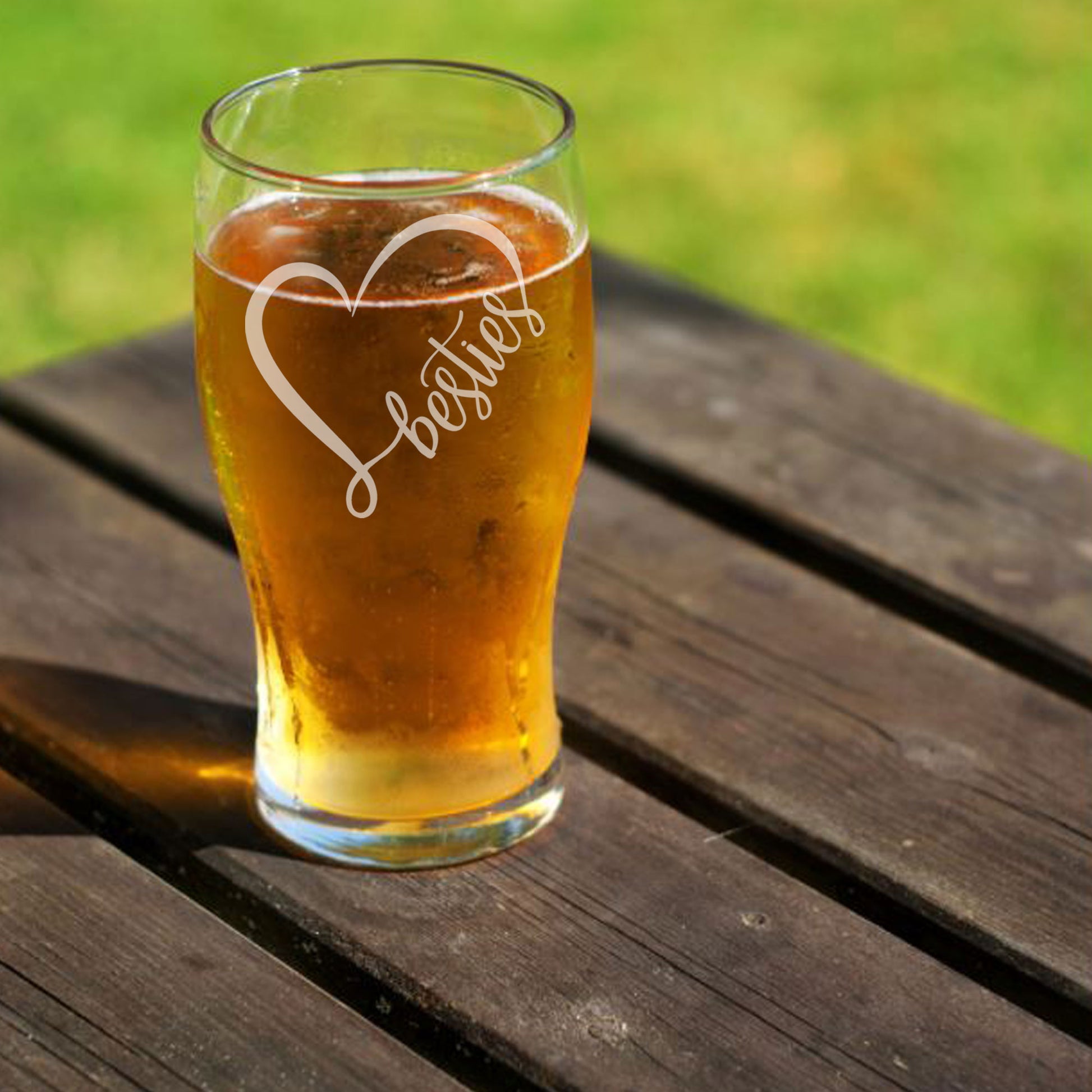 Besties Engraved Beer Pint Glass and/or Coaster Set  - Always Looking Good -   