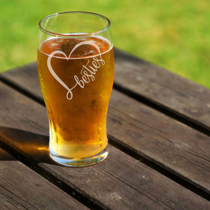 Besties Engraved Beer Pint Glass and/or Coaster Set  - Always Looking Good -   