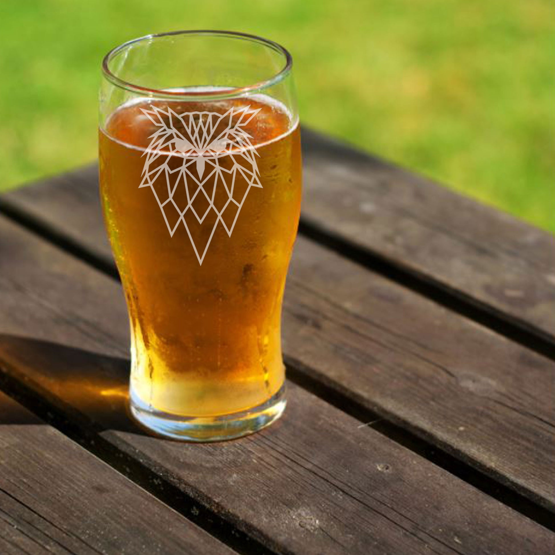 Owl Engraved Beer Pint Glass  - Always Looking Good -   