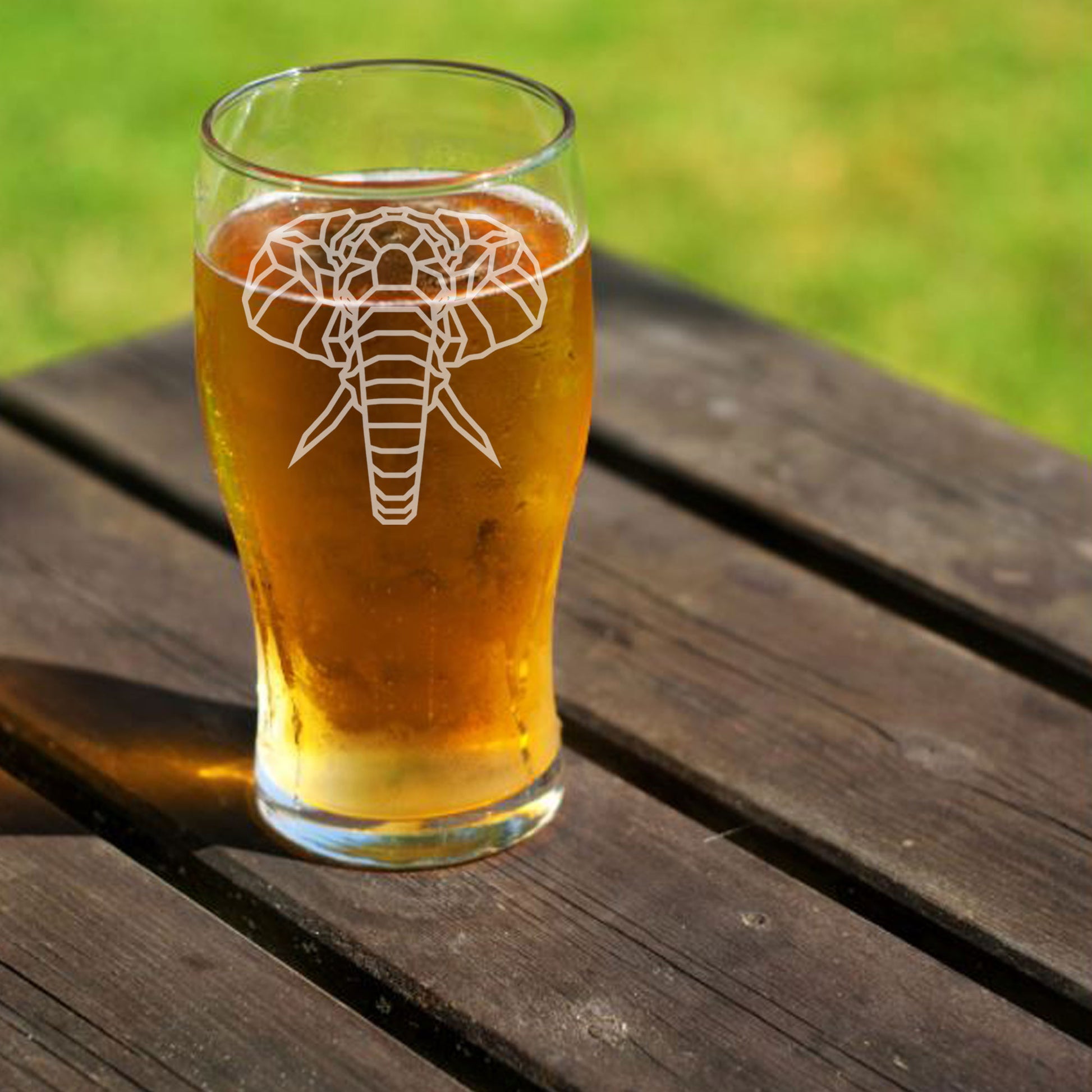 Elephant Engraved Beer Pint Glass  - Always Looking Good -   