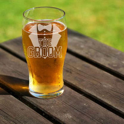 Wedding Gift For Groom - Engraved Beer Glass and/or Coaster Set
 - Always Looking Good -   