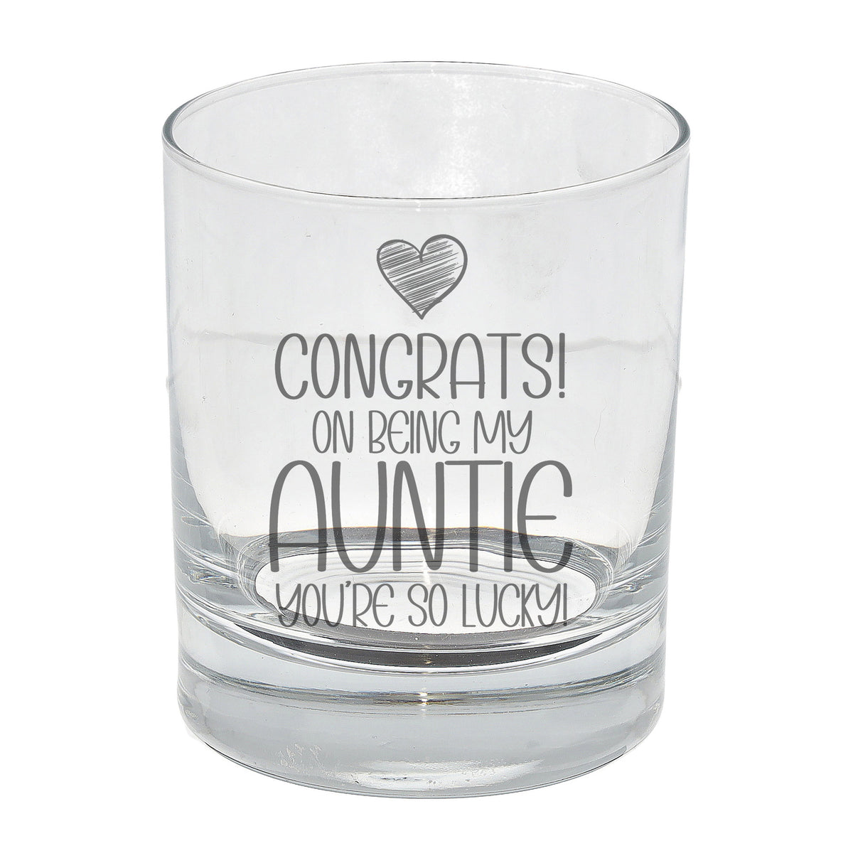Congrats on Being my Aunt Engraved Whisky Glass Birthday Gift for Auntie