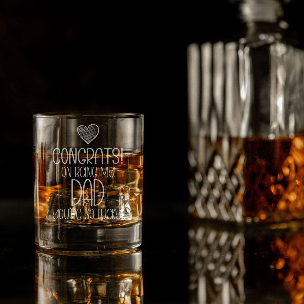 Congrats on Being my Dad Engraved Whisky Glass Birthday Gift