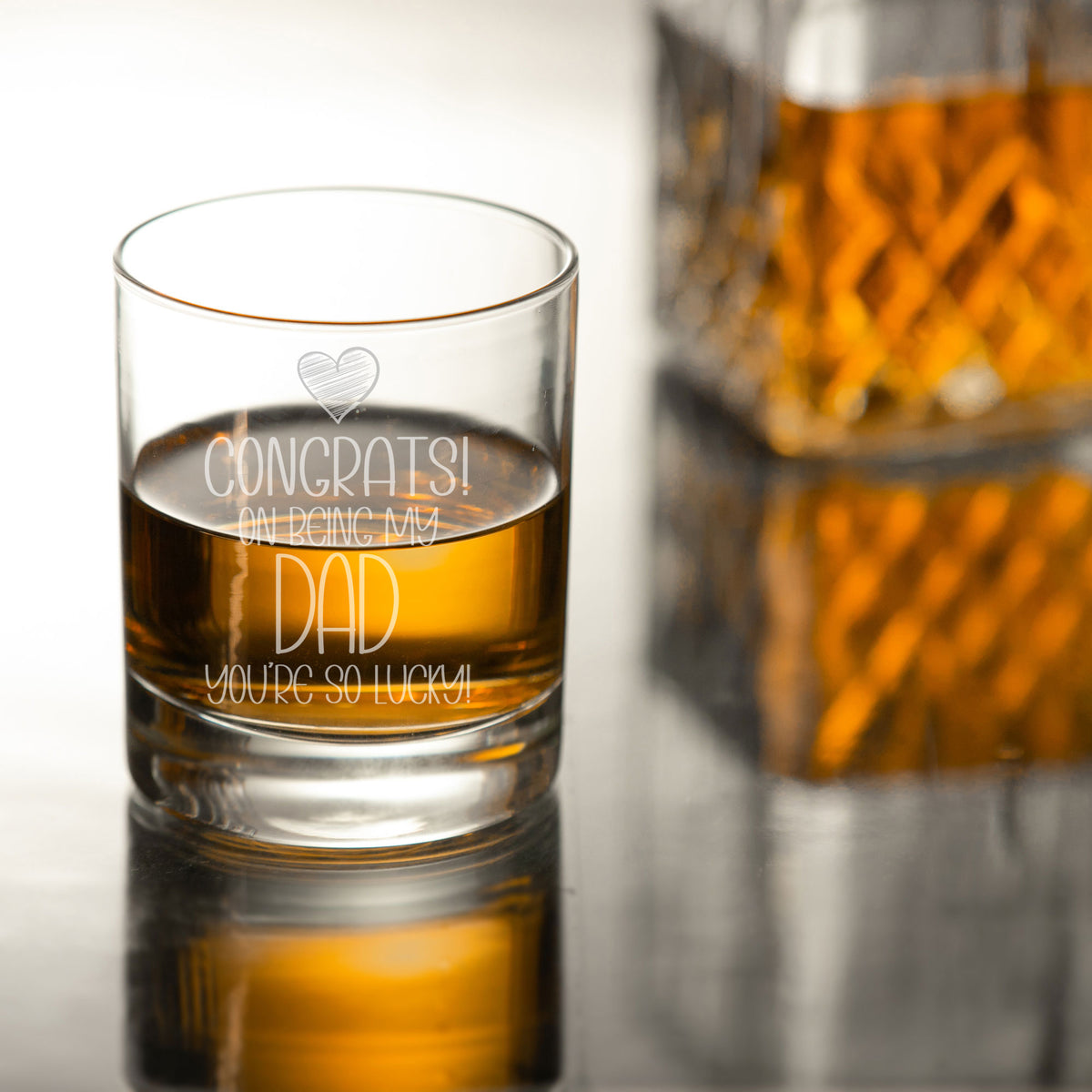 Congrats on Being my Dad Engraved Whisky Glass Birthday Gift