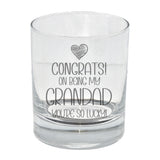 Congrats on Being my Grandad Engraved Whisky Tumbler Birthday Gift