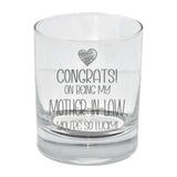 Congrats on Being my Mother-in-Law Engraved Whisky Tumbler Birthday