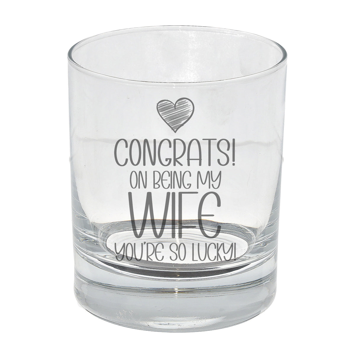 Congrats on Being my Wife Engraved Whisky Glass Birthday Keepsake
