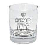 Congrats on Being my Wife Engraved Whisky Glass Birthday Keepsake