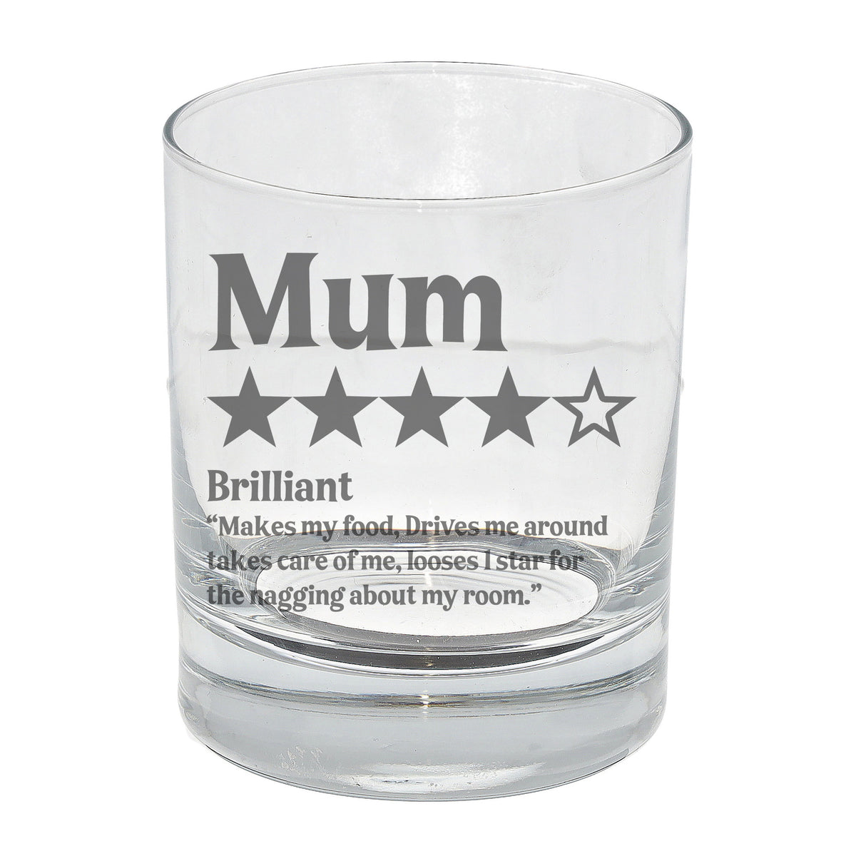 Personalised Review Engraved Whisky Tumbler Birthday Gift