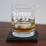 Personalised Review Engraved Whisky Tumbler Birthday Gift