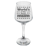 "World's Best Mum" Engraved Wine Glass Gift for Mum