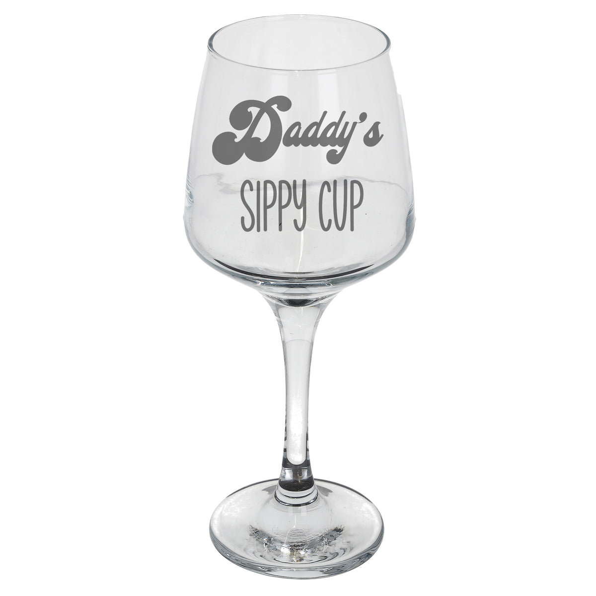 Daddy's Sippy Cup Large Engraved Wine Glass Birthday Gift for Dad
