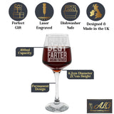 "World's Best Farter I Mean Father" Engraved Wine Glass Gift for Dad
