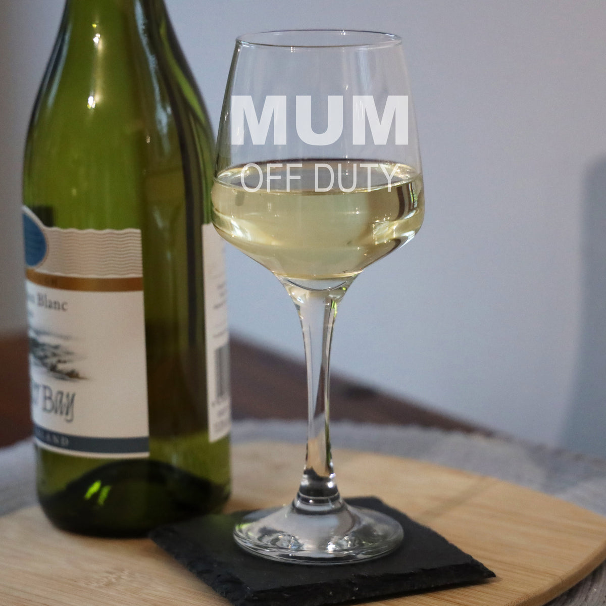 "Mum Off Duty" Engraved Wine Glass Gift for Mum