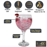Congrats on Being my Aunt Engraved Stemmed Gin Glass Birthday Gift for Auntie