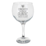 Congrats on Being my Aunt Engraved Stemmed Gin Glass Birthday Gift for Auntie