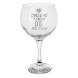 Congrats on Being my Dad Engraved Gin Glass Birthday Gift for Dad