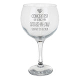 Congrats on Being my Father-in-Law Birthday Stemmed Gin Glass